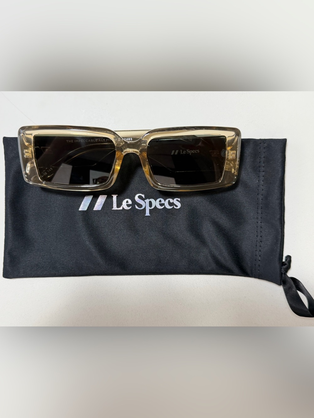 Le Specs The Impeccable Alt Fit Sunglasses - Sand/Green - Like New